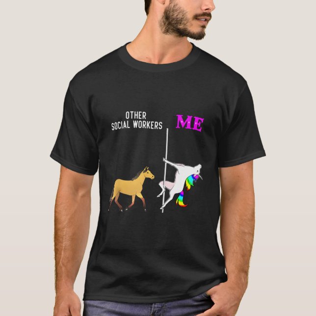 T-shirt S Travailleurs Sociaux Et Moi Danse Unicorne (Devant)