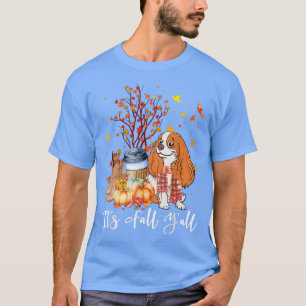 T-shirt Sa chute Yall King Charles Spaniel Chien Citrouill