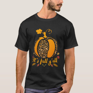 T-shirt Sa chute Yall Leopard Citrouille Automne
