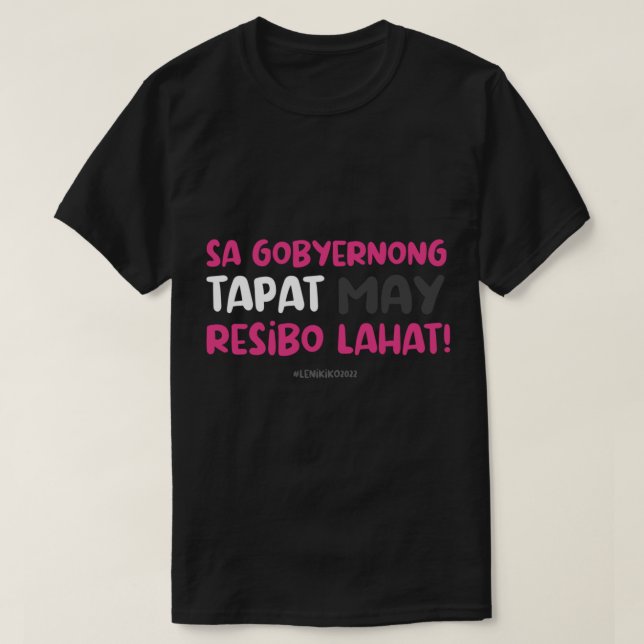 T-shirt Sa Gobyernong Tapat May Resibo Lahat Active (Design devant)