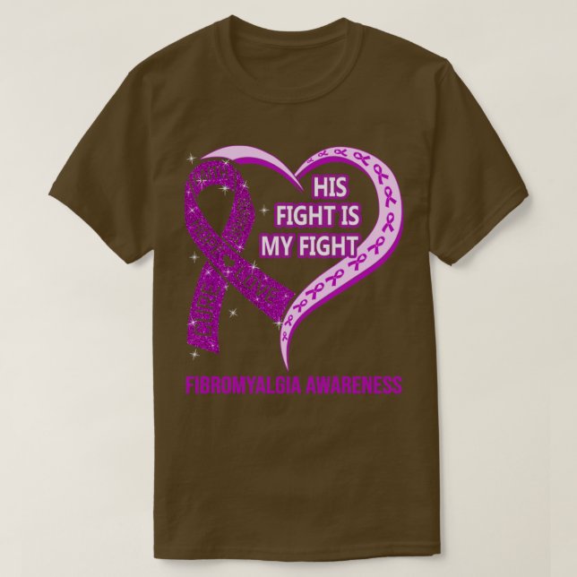 T-shirt Sa Lutte Est Ma Lutte Coeur De Ruban Fibromyalgie  (Design devant)