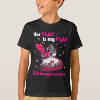T-shirt Sa Lutte Est Ma Lutte Contre L'Anévrisme Du Cervea