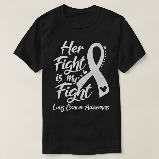 T-shirt Sa Lutte Est Ma Lutte Contre Le Cancer Du Poumon (Design devant)
