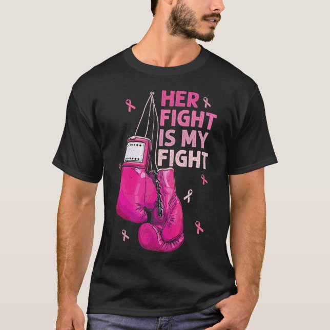 T-shirt Sa Lutte Est Ma Lutte Contre Le Cancer Du Sein Con (Devant)