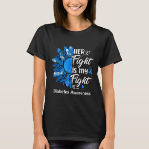 T-shirt Sa Lutte Est Ma Lutte Contre Le Diabète Tournesol
