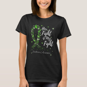 T-shirt Sa Lutte Est Ma Lutte Green Ribbon Scoliosis Aware