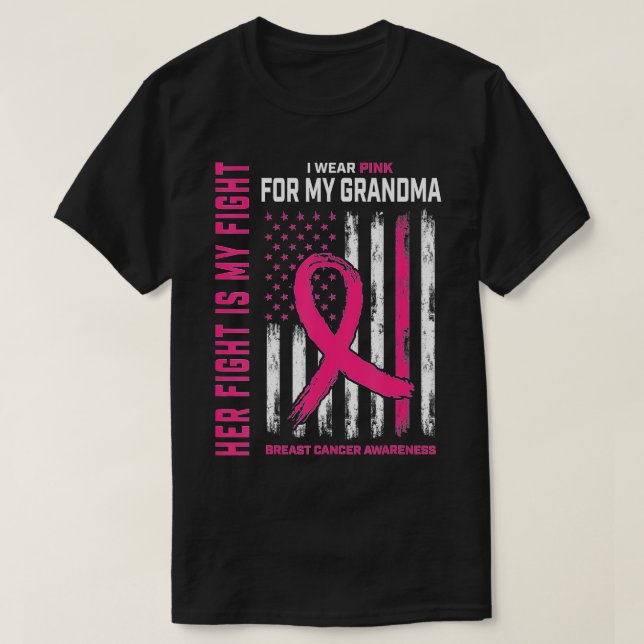 T-shirt Sa Lutte Est Ma Lutte Je Porte Pink Grand-Mère Bre (Design devant)