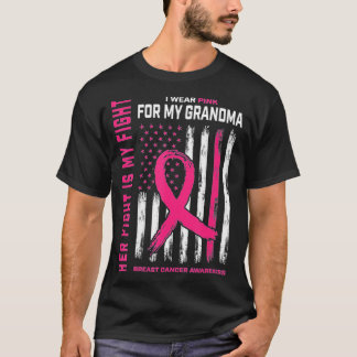 T-shirt Sa Lutte Est Ma Lutte Je Porte Pink Grand-Mère Bre