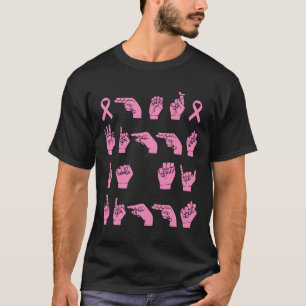 T-shirt Sa Lutte Est Ma Lutte Langue Des Signes Cancer Du