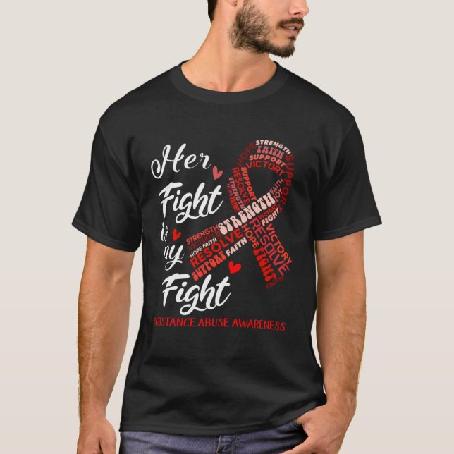 T-shirt Sa lutte est ma lutte Sensibilisation à l'abus de  (Devant)