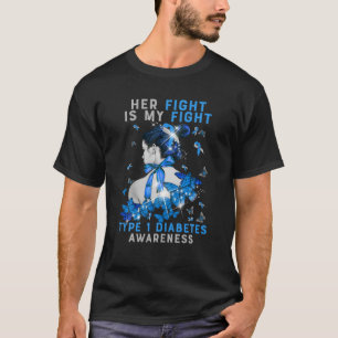 T-shirt Sa Lutte Est Ma Lutte Type 1 T1D Diabète Mois Bu