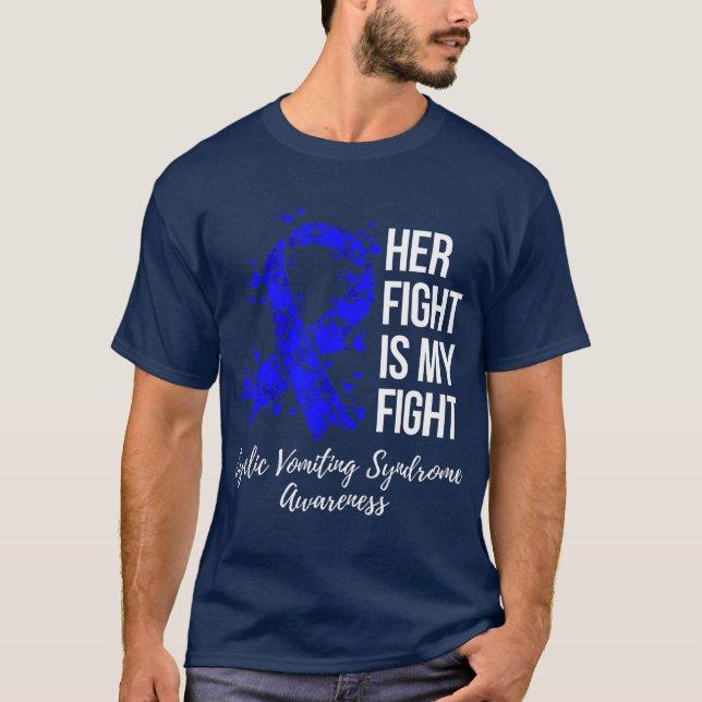 T-shirt Sa Lutte Est Mon Combat Cyclic Vomissement Syndrom (Devant)