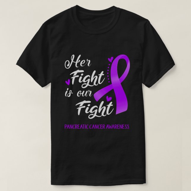 T-shirt Sa Lutte Est Notre Lutte Contre Le Cancer Pancréat (Design devant)