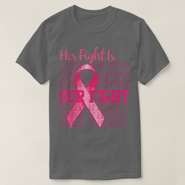 T-shirt Sa Lutte Est Notre Lutte Pink Ribbon Cancer Du Sei (Design devant)