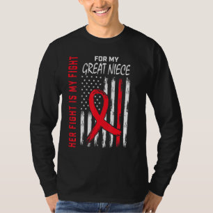 T-shirt Sa lutte rouge Grande nièce Maladie cardiaque Sens