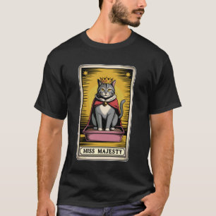 T-shirt Sa Majesté Chat Carte Tarot Chat Litière Drôle C