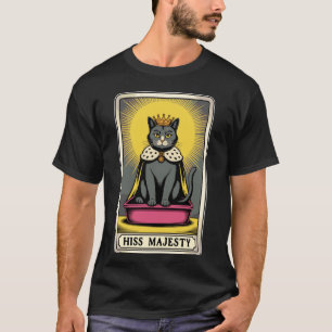 T-shirt Sa Majesté Chat Cartomancie Chat Litière Drôle C