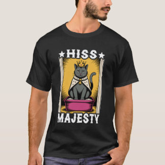 T-shirt Sa Majesté Drôle Bac à Litière Chat Mignon Chat