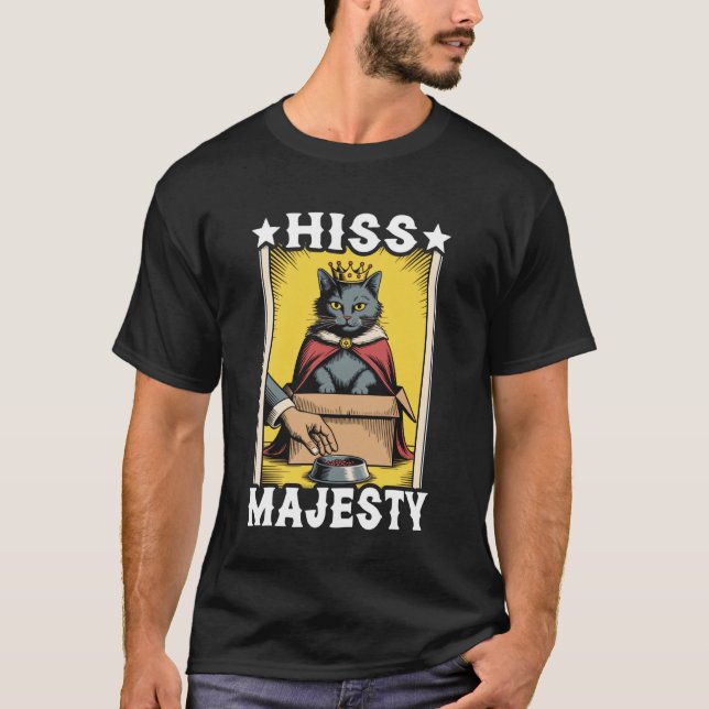 T-shirt Sa Majesté Drôle Chat Dans Boîte Mignon Chat (Devant)