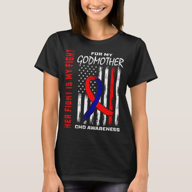 T-shirt Sa Marraine De Combat Sensibilisation Tchd América (Devant)