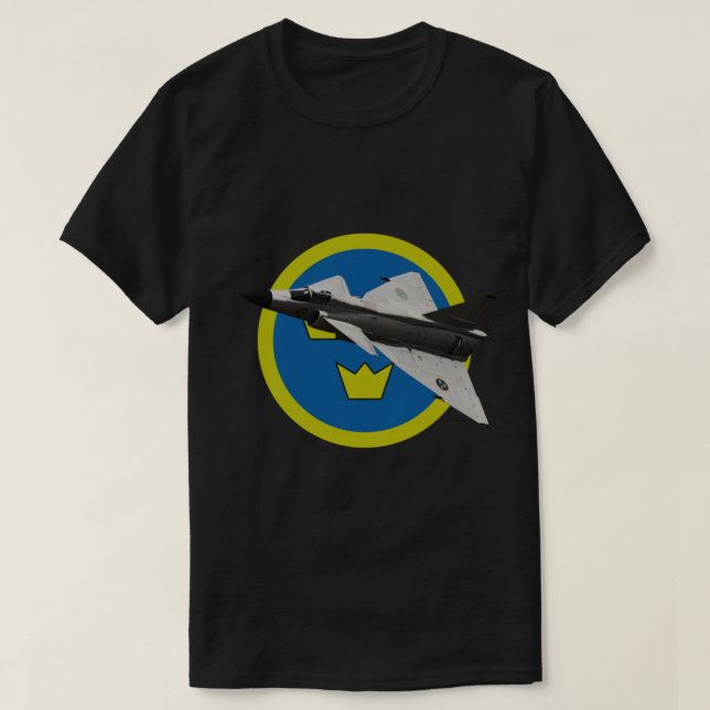 T-shirt Saab 37 Viggen Avion suédois Airforce Roundel (Design devant)
