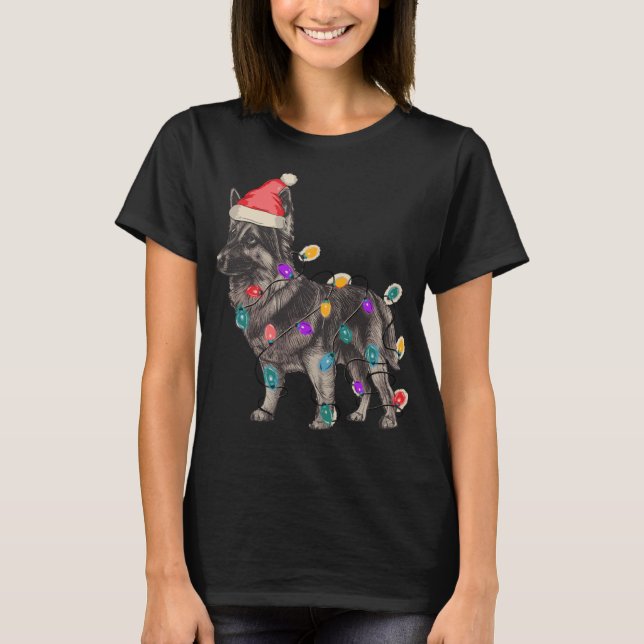 T-SHIRT SABLE ALLEMAND SHEPHERN AVEC SANTA CLAUS CASQUETTE (Devant)