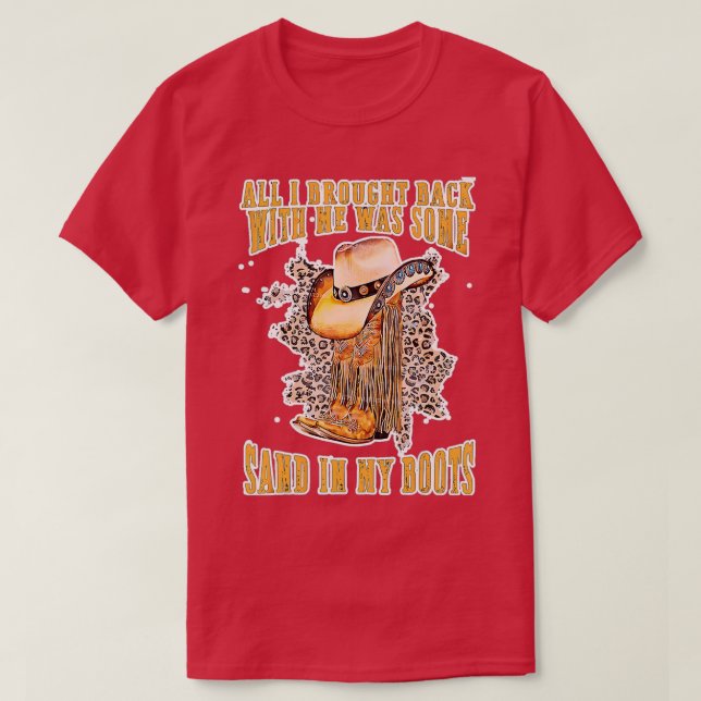 T-shirt Sable Dans Mes Bottes Country Music Lots Texas Cow (Design devant)