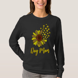 T-shirt Sable Flower Chien Maman Paw Empreinte