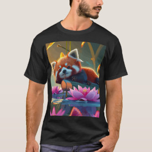 T-shirt Sable rouge posé sur une bille dans un étang de lo