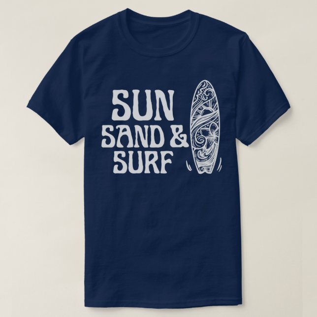 T-shirt Sable Soleil Et Surf Drôle Surf Dit (Design devant)