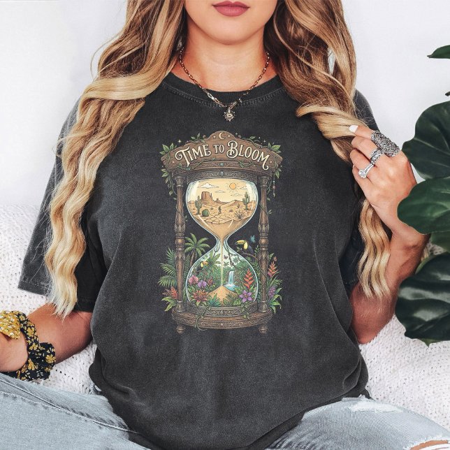 T-shirt Sablier Fleurir Heure Désert Jungle (Créateur téléchargé)
