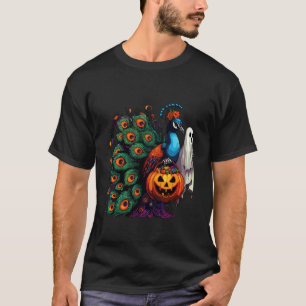 T-shirt Sac à bonbons effrayant Halloween Paon Fantôme Épo