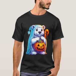 T-shirt Sac à bonbons effrayant ours polaire Halloween fan