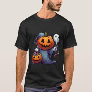 T-shirt Sac à bonbons fantôme citrouille Halloween effraya