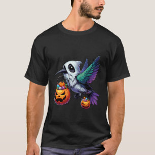 T-shirt Sac à bonbons fantôme de colibri Halloween effraya