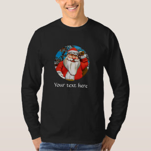 T-shirt Sac à cadeaux du Père Noël Forêt enneigée Art