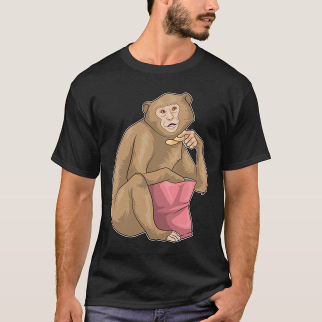 T-shirt Sac à chips de singe (Devant)