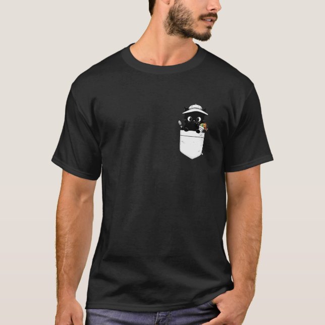T-shirt Sac À Dos De Poitrine De Jardin De Chat (Devant)