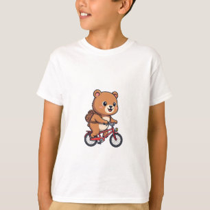 T-shirt Sac À Dos De Vélo Ours Brun Mignon Enfants