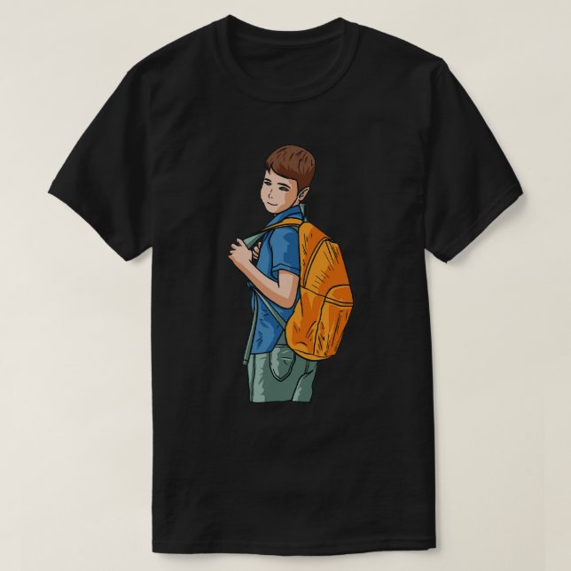 T-shirt Sac à dos pour enfant de l'école (Design devant)