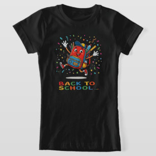T-Shirt Sac à dos sautillant mignon pour la rentrée scolai