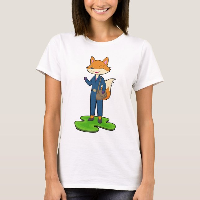 T-shirt Sac à main secrétaire renard (Devant)