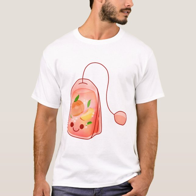 T-shirt Sac à thé de pêche (Devant)