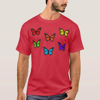T-shirt Sac autocollant papillon arc-en-ciel
