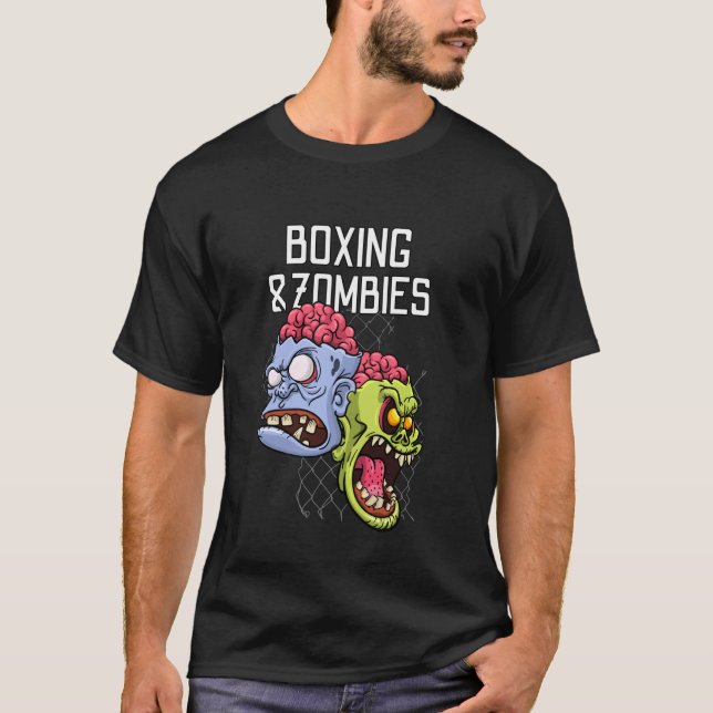 T-shirt Sac de frappe de zombie de boxe combattant de knoc (Devant)