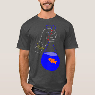 T-shirt Sac de poisson d'or Neon Illustration Cadeau