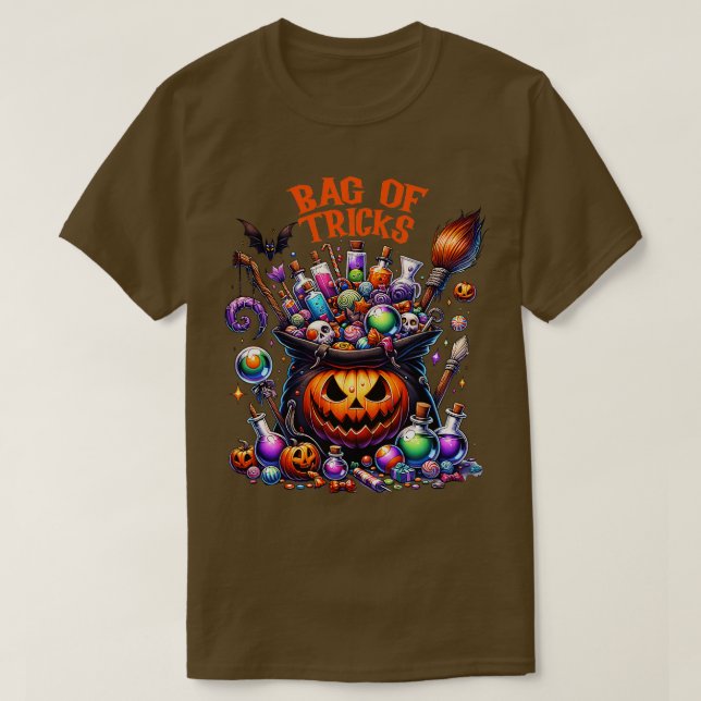 T-shirt Sac De Tricks Est Halloween Saison Personnes (Design devant)