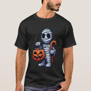 T-shirt Sac effrayant de bonbons d'Halloween de momie fant