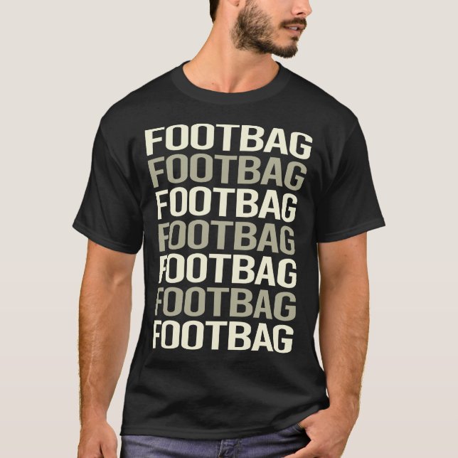 T-shirt Sac en texte blanc Sac hacky Sacker (Devant)