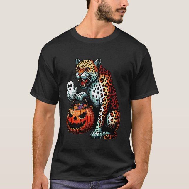 T-shirt Sac Halloween Léopard Fantôme Épouvantable Sac de  (Devant)